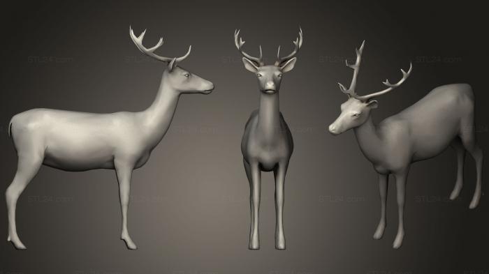 Статуэтки животных (ОЛЕНЬ ЛОУПОЛИ 2, STKJ_0868) 3D модель для ЧПУ станка